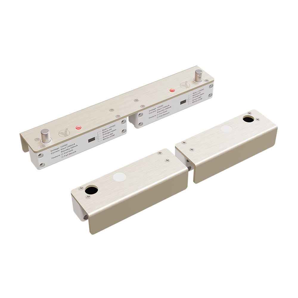 U型迷你上下無框玻璃門雙門電插鎖